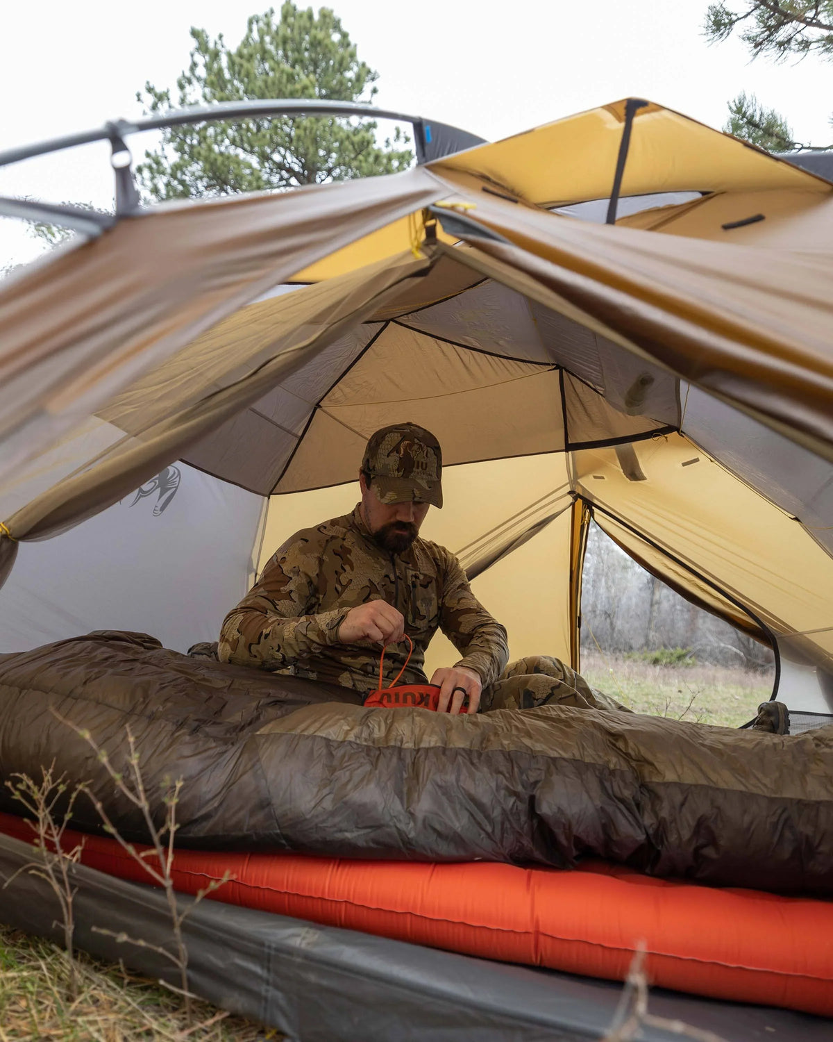 Mountain Star 3 Person Tent Set | Gunmetal-Camel